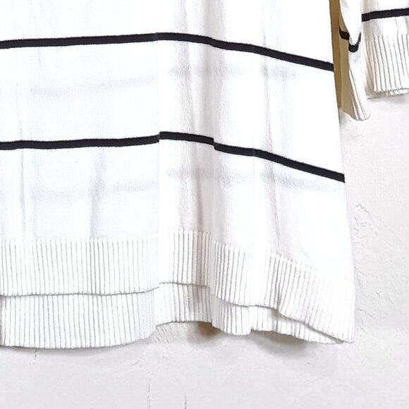 Designers Originals Knit Sweater Women’s XL White Black Stripe Ribbon Bow 90s - Picture 5 of 5